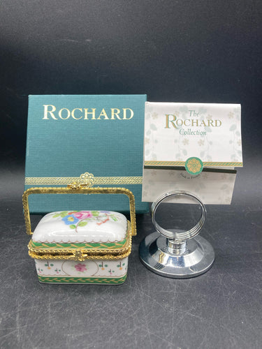 Rochard Limoges Porcelain Tobacco Box W/ Packaging