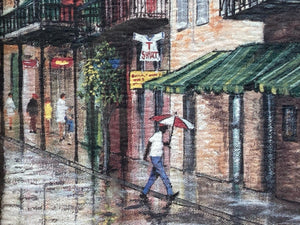 Signed Knut Engelhardt New Orleans French Quarter Print, Framed