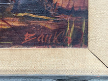 Artist Signed Mid Century Autumn Woods Landscape Painting, Framed