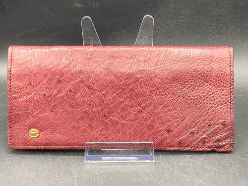 Genuine Ostrich Leather Wallet, Mahogany