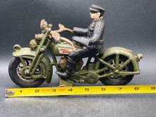 Xonex Cast Iron Harley-Davidson Motorcycle Toy w/ Police Figure