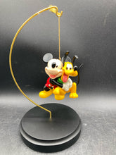 1998 Disneyana Convention Signed Mickey Mouse & Pluto Ornament W/ Stand