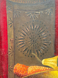 Original James C Hawk Signed Native American Still Life Oil Painting
