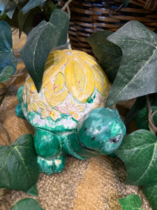 Green And Yellow Concrete Turtle