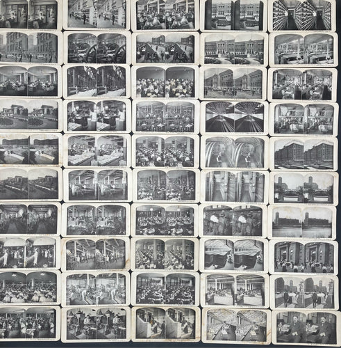 Antique Sears Roebuck & Co Stereoview Photo Cards, Complete Set Of 50
