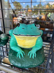Large Green Concrete Frog