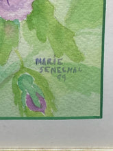 Signed Original Marie Senechal Hummingbird & Flowers Painting