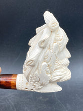 Hakan Turkish Meerschaum Hand Carved Sultan Pipe w/ Case