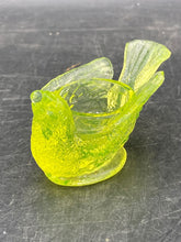 Antique Degenhart Vaseline Glass Bird Candle Holder