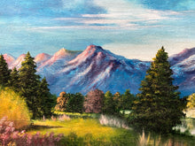 Artist Signed Mountain Landscape Oil Painting, Framed