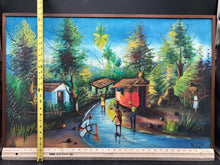 Benoit Signed Haitian Folk Art Acrylic Painting 24x36"