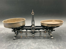Antique 2 Kilogram Cast Iron Balance Scale W/ Brass Pans