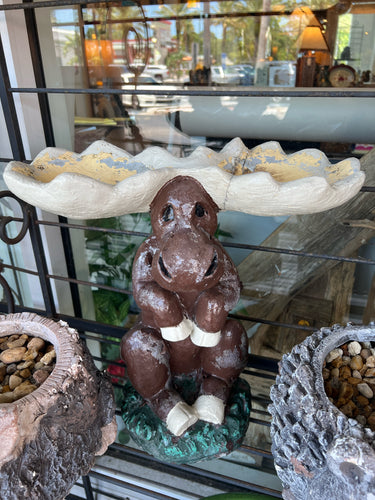 Concrete Moose Birdbath