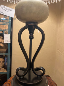 Metal Lamp With Marble Accent