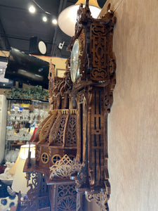 24" Hand Made Fretwork Wooden Scroll Wall Clock
