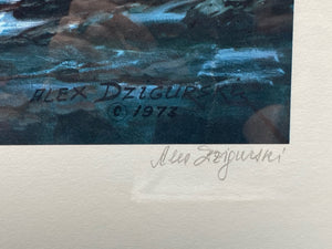 Signed Alex Dzigurski "From Sea To Shining Sea" Lithograph, Framed