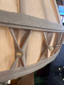 Art Nouveau "Three Graces" Bronze Lamp WIth Linen Shade