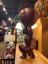 Hand Carved Atlas Holding Globe Statue