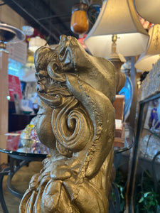 Concrete Gold Diety Statue