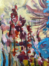 Framed Original "Gladiolus Common Blue" Painting By Shizico Yi - view 2
