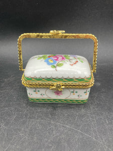 Rochard Limoges Porcelain Tobacco Box W/ Packaging