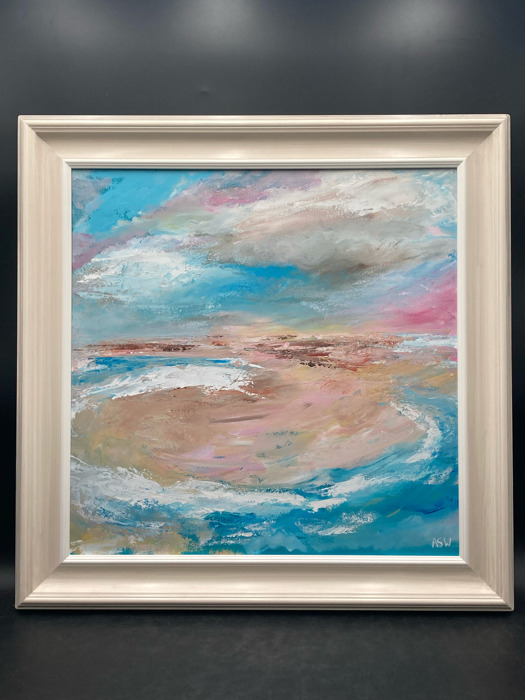 Original Angela Wakefield Impressionist Absract Seascape Painting W/ CoA