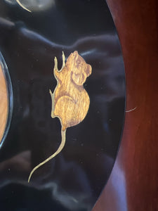 Couroc Cheese Tray With Mice and Glass Dome