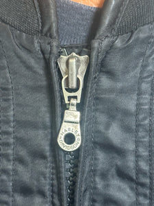 Vintage Harley Davidson Bomber Jacket Mens M Black Orange Motorcyle Biker