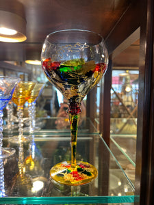 Royal Danube Painted Crystal Wine Goblet