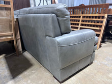 La-Z-Boy 7' Grey Leather Sofa