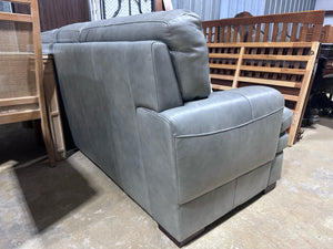 La-Z-Boy 7' Grey Leather Sofa