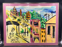 Original Crupi Jr. Signed Abstract Street Scene Oil Painting