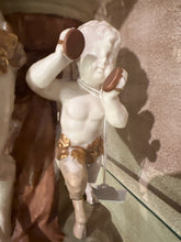 Vintage Ceramic Nymph and Cherubs Vase
