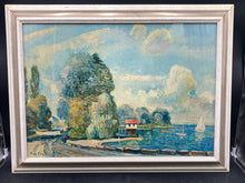 Impressionist Style Coastal Harbor Framed Art Print