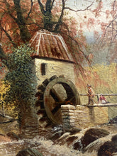 Antique George Frederick Harris Signed Original "The Old Watermill" Oil Painting