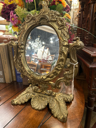 Brass Tabletop Vanity Mirror