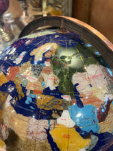 Lapis Gemstone World Globe on Stand