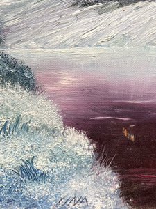 Signed Winter Landscape Oil Painting