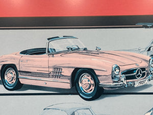Vintage Mercedes-Benz SL Class "A Proud Heritage" Art Poster, Framed