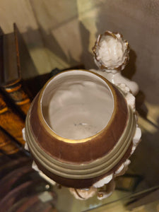 Vintage Ceramic Nymph and Cherubs Vase