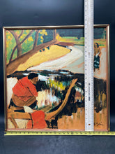 Original Artist Signed Caribbean Themed Acrylic Painting