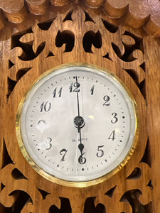 14" Hand Made Fretwork Wooden Wall Clock