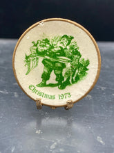 Vintage El-Kru Dollhouse Miniature Christmas 1973 Plate w/ Stand