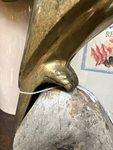 Brass Falcon on Rock