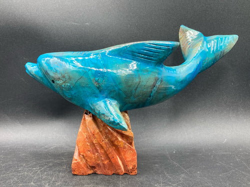 Ecuadorian Carved Stone Dolphin Sculpture