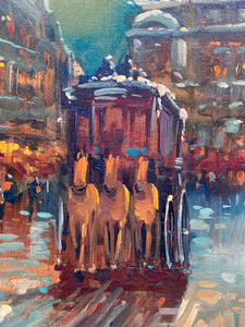 N. Romeo Signed Parisian Street Scene Painting