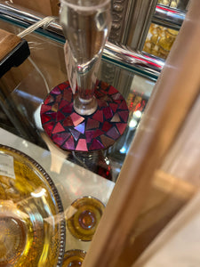 Red Mosaic Glass Candle Holder