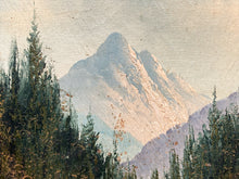 Original Artist Signed Mid Century Mountain Forest Landscape Oil Painting - view 3