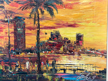 Original Pen King Signed "Miami Beach" Oil Painting, Signed