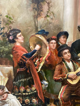Artist Signed Spanish Style Gypsy Wedding Oil Painting, Framed